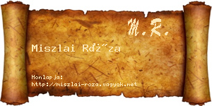 Miszlai Róza névjegykártya