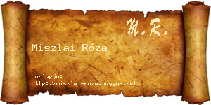 Miszlai Róza névjegykártya